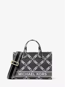 Жаккардовая сумка-мессенджер Gigi Small Empire с логотипом Michael Kors, черный