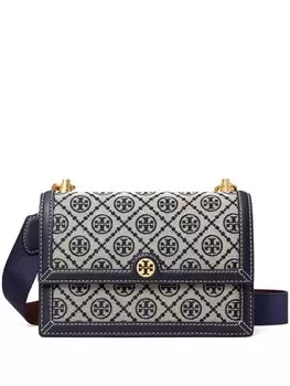 Жаккардовая сумка на плечо T-Monogram Tory Burch, синий