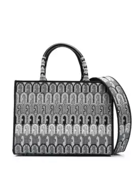 Жаккардовая сумка-тоут Furla, черный