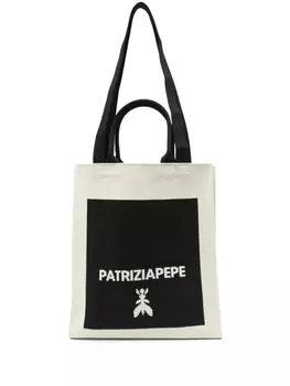 Жаккардовая сумка-тоут Patrizia Pepe с узором, нейтральный