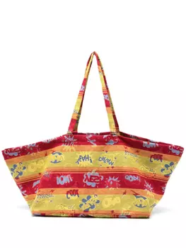 Жаккардовая сумка-тоут с узором Bless, красный