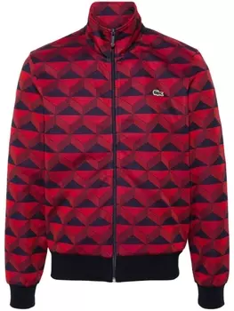 Жаккардовая толстовка на молнии Lacoste, красный