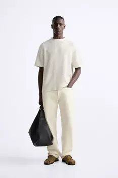 Жаккардовая толстовка ZARA, экрю/зеленый
