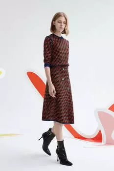 Жаккардовая трикотажная юбка Lily Lily Apparel, оранжевый