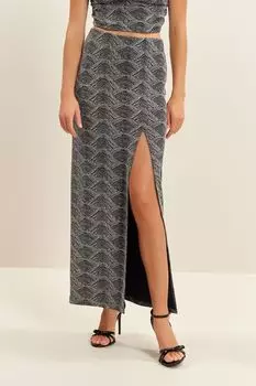 Жаккардовая юбка-карандаш Next, серебряный