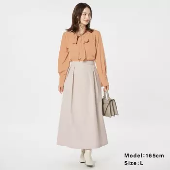 Жаккардовая юбка-клеш PLST, бежевый