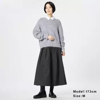 Жаккардовая юбка-клеш PLST, черный