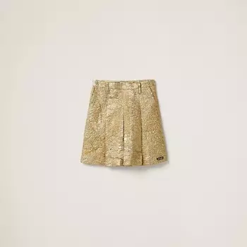 Жаккардовая юбка Lam с тиснением Miu Miu, золотой