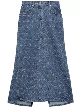 Жаккардовая юбка миди SJYP, синий