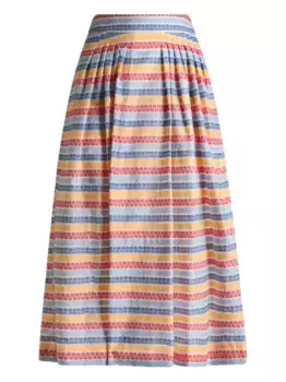 Жаккардовая юбка миди со складками ETRO, красный