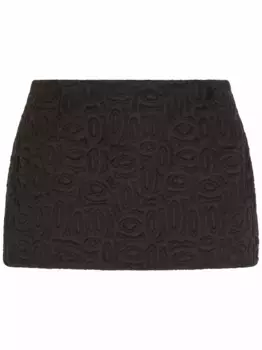 Жаккардовая юбка мини с кружевом DOLCE & GABBANA, черный