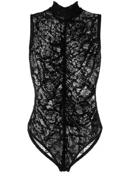 Жаккардовое боди Philipp Plein, черный