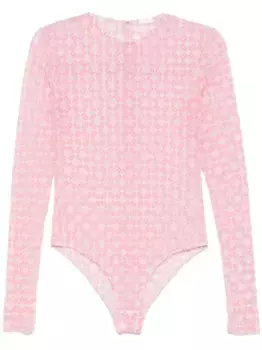 Жаккардовое боди с логотипом 4G Givenchy, розовый