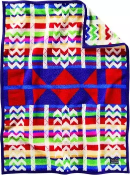 Жаккардовое детское одеяло Pendleton Muchacho, утренняя колыбелька, один размер, Red-Blue-Multi