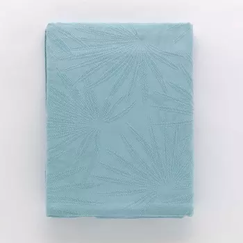 Жаккардовое двуспальное покрывало Тропик Riviera, голубой