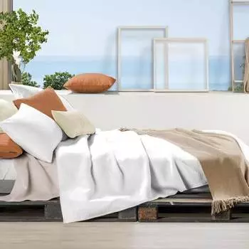 Жаккардовое хлопковое одеяло Manterol, белый