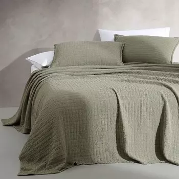 Жаккардовое хлопковое покрывало Calvin Klein Essential Garment, размер King, зеленый