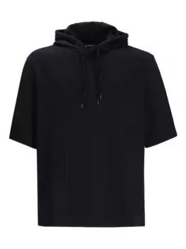 Жаккардовое худи с короткими рукавами EMPORIO ARMANI, черный