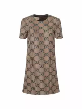 Жаккардовое мини-платье GG Gucci, мультиколор