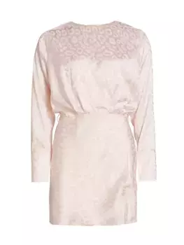 Жаккардовое мини-платье Ventura с леопардовым принтом Line & Dot, цвет cream