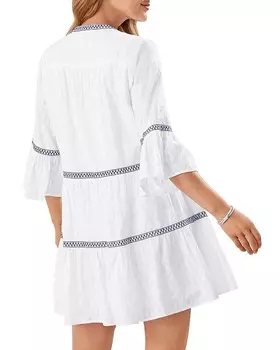 Жаккардовое многоярусное платье Tommy Bahama, мультиколор