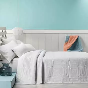 Жаккардовое одеяло с геометрическим рисунком Manterol, белый