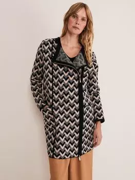 Жаккардовое пальто Phase Eight Perrie Geo, светло-коричневый/черный