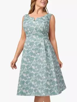 Жаккардовое платье без рукавов Adrianna Papell Plus, мятный/мульти