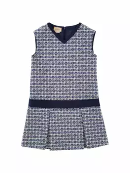 Жаккардовое платье Double G Gucci, мультиколор