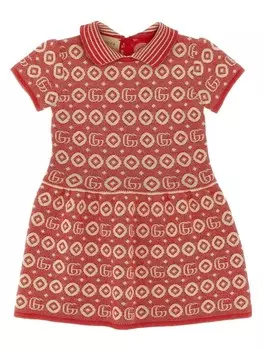Жаккардовое платье Gucci Kids, красный