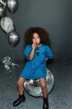 Жаккардовое платье из фактурного трикотажа Next, синий