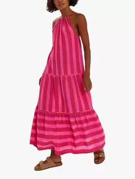 Жаккардовое платье макси Accessorize, разноцветный