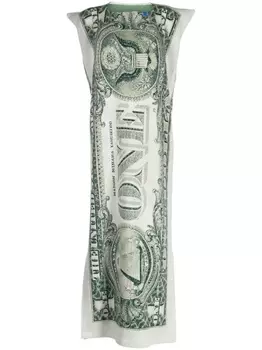 Жаккардовое платье макси Bill Maison Mihara Yasuhiro, зеленый