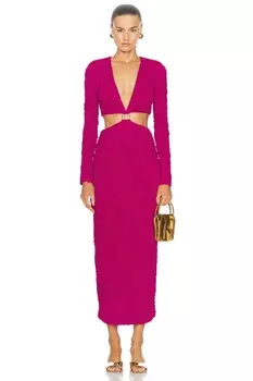 Жаккардовое платье макси с вырезами Patbo, цвет Raspberry