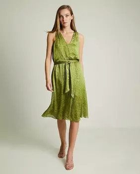 Жаккардовое платье миди без бретелек Trucco, зеленый