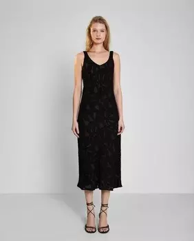 Жаккардовое платье миди на бретелях Trucco, черный