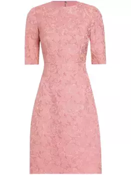 Жаккардовое платье миди с цветочным узором DOLCE & GABBANA, розовый
