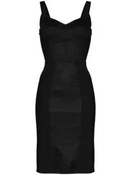 Жаккардовое платье миди с цветочным узором DOLCE & GABBANA, черный