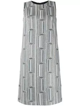 Жаккардовое платье миди с графичным принтом Paule Ka, серый