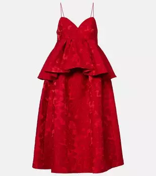 Жаккардовое платье миди с матовым стеганым узором La DoubleJ, Peony