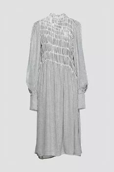 Жаккардовое платье миди с присборенными краями VICTORIA BECKHAM, угольный