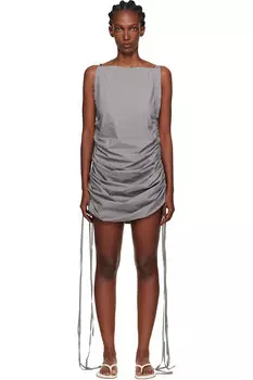 Жаккардовое платье миди с ремешком Baserange, серый