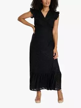 Жаккардовое платье миди с запахом South Beach, черный