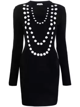 Жаккардовое платье мини Alaa, черный