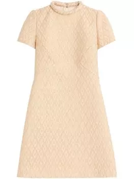 Жаккардовое платье мини Toute La V Valentino Garavani, нейтральный цвет