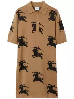 Жаккардовое платье-рубашка с принтом EKD BURBERRY, нейтральный