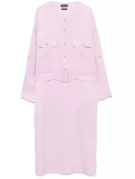 Жаккардовое платье с монограммой TOM FORD, розовый