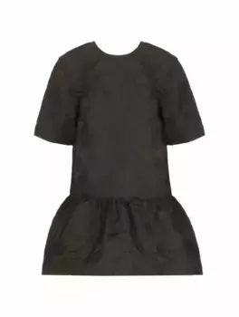 Жаккардовое платье с открытой спинкой Ganni, черный