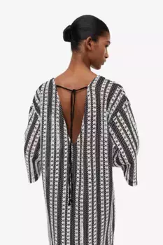 Жаккардовое трикотажное платье H&M, черный