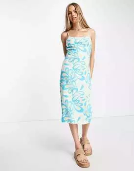 Жаккардовое трикотажное платье миди NA-KD X Miss Lisibell с принтом пейсли